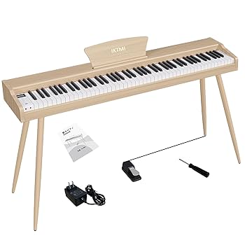 Amazon | IKTMI 電子ピアノ 88鍵盤 木製 88鍵ピアノ ペダル付き